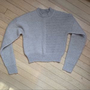 Bebe Gray Knit Cropped Sweater. Size Medium